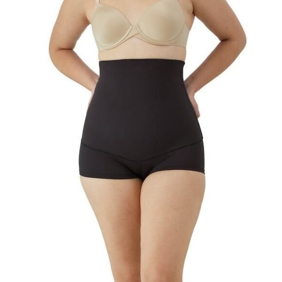 Maidenform Inspirations Women’s Black High-Waist Boy Shorts Shapewear Medium - Picture 1 of 16